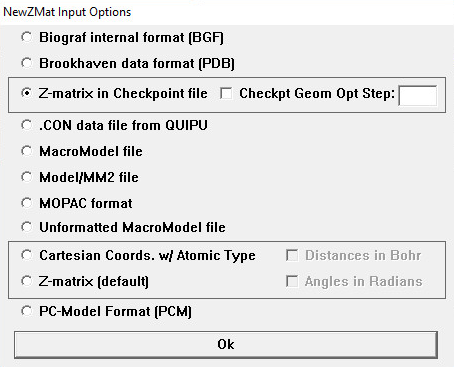 NewZMat Input