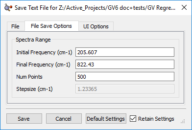 Image of saving data and specifying the range